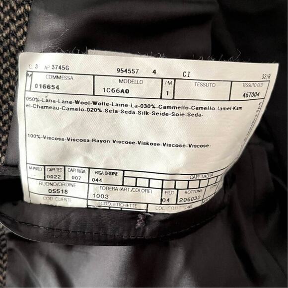 Armani Collezioni Brown Herringbone Stripe Blazer Mens Size EU 52R Wool Silk - Picture 11 of 13